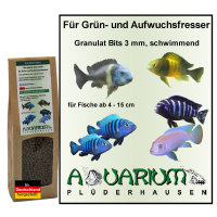 Ausgewachsene pflanzenfressende Süßwasserfische, Gran 3 mm, 110g / 250ml