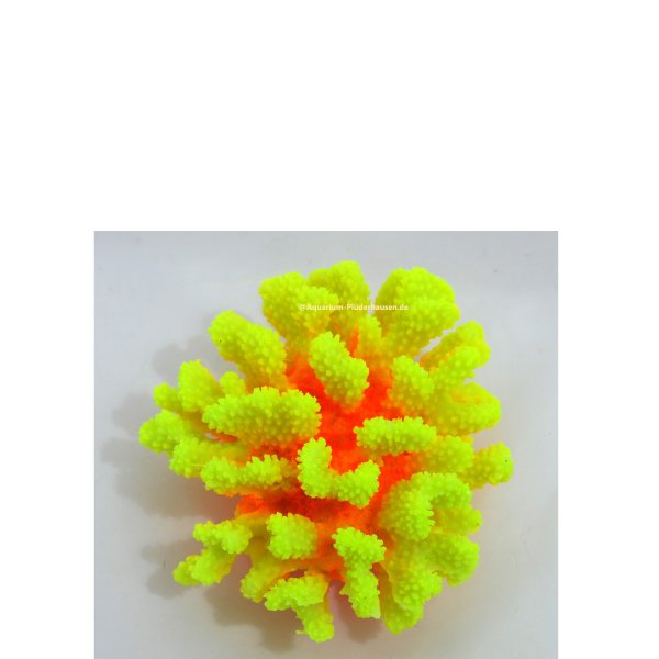 Steinkoralle, 16 x 14 x 8 cm, SPS (Stylophora), Korallen Nachbildung gelb/orange