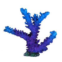 Steinkorallen, 23 x 7 x 21 cm, (Acropora) Geweihkoralle, Nachbildung blau