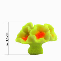 Nano Pilzlederkoralle, 5,5 x 4,5 x 3,5 cm, Mushrooms, Nachbildung neon gelb