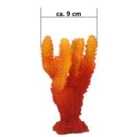 Steinkorallen, 17 x 9 x 13 cm, (Acropora) Geweihkoralle, Nachbildung rot/orange