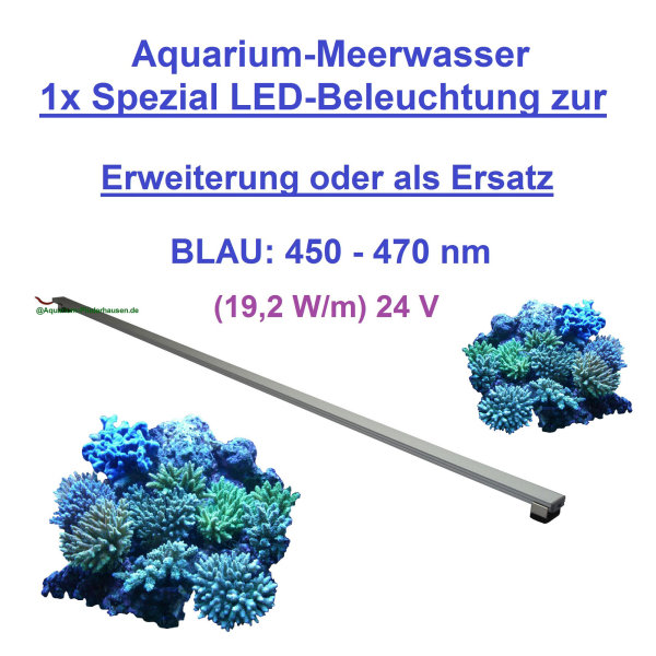 LED- Erweiterungs- /Ersatz-Leuchtbalken BLAU für Meerwasser-Aquarien, 70cm, ohne Trafo