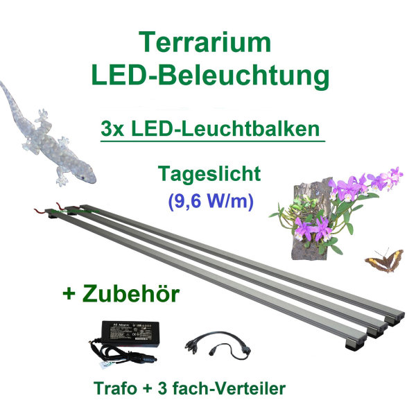 Regenwald Terra, 150cm, Set3: 3x LED- Leuchtbalken + Zubehör