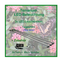 Terra Pflanzen - LED-Leuchtbalken 200 cm, 3 Leisten mit 702 LEDs, 2x Trafo 60-30W + Verteiler