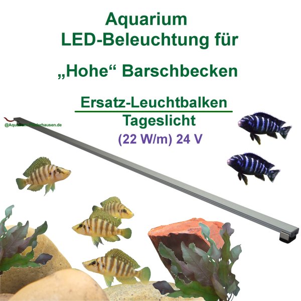 Aquarium LED 30-200cm, Ersatz- Leuchtbalken 22 W/m, für hohe Barschbecken