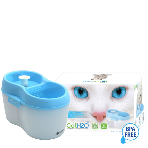 2L Trinkbrunnen mit Filter für Katzen/ kleine Hunde, inkl. Zahnpflege, CatH2O, DogH2O