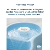 2L Trinkbrunnen mit Filter für Katzen/ kleine Hunde, inkl. Zahnpflege, CatH2O, DogH2O